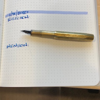 My Kaweco Brass Sport with my habit journal